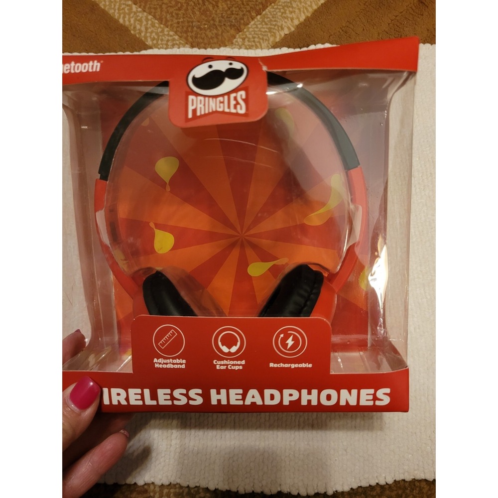 Pringles Wireless Bluetooth Headphones in Red